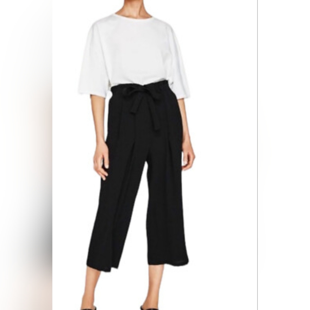 Zara Black Wide-Leg Women's Pants